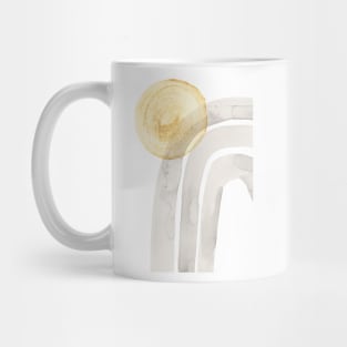 Gray and yellow boho rainbow 2 Mug